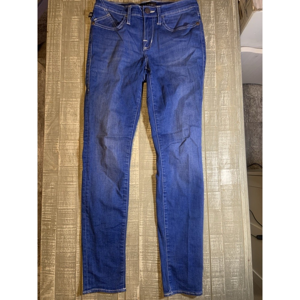 Rock & Republic Womens Fixx Mid-Rise Skinny Jeans Sz 8 Blue Distressed Stretch‎